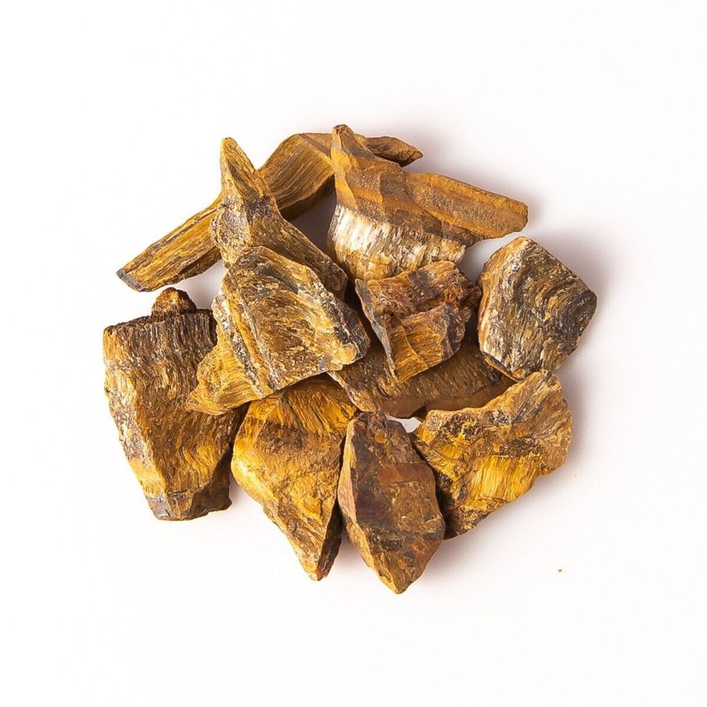 50g Rough Tigers Eye Gemstone Crystals 5-10 Stones Gem Rock Tumbling Specimens